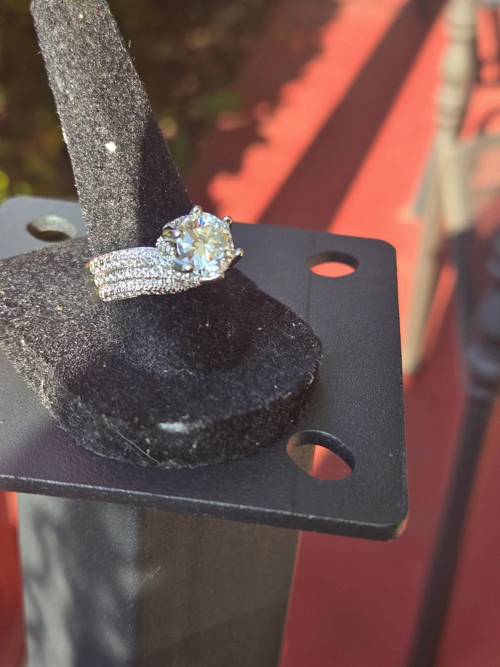 Brilliant 3ct.Moissanite S925 Silver Ring Size 8 With 1.2 Ct. Moissanite Pendant